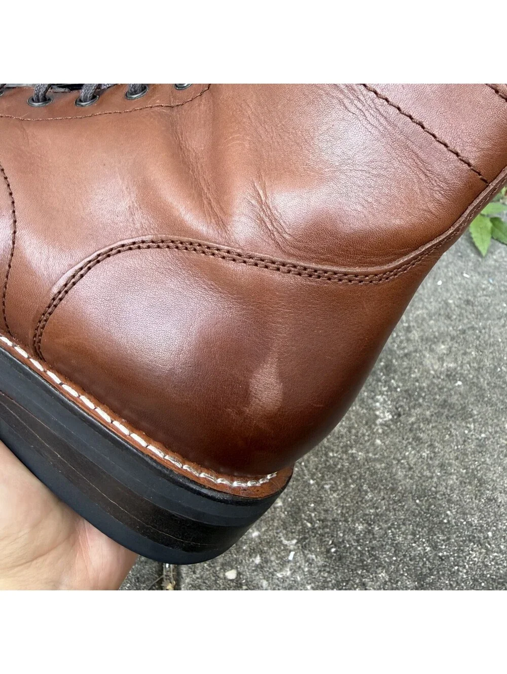 Thursday Boot Co Captain Classic Mens 10 Brandy Brown Leather Cap Toe Lace 20344